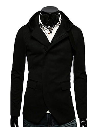 Men's slin Men Hooded Jacket Personality Suit pocket Knitting Fashion ...