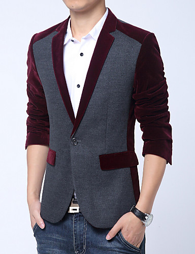 Men's Casual/Daily Work Casual Spring Fall Blazer 4812605 2018 – $39.99