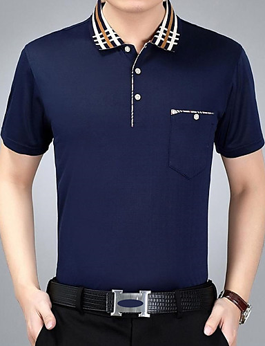Men's Sports / Work Active Cotton Polo - Solid Colored Shirt Collar ...