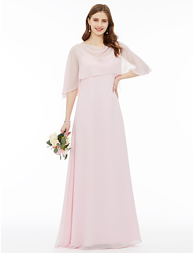 Cowl Neck Chiffon Bridesmaid Dress